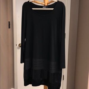 DKNY black dress with detailed fabric and sequins